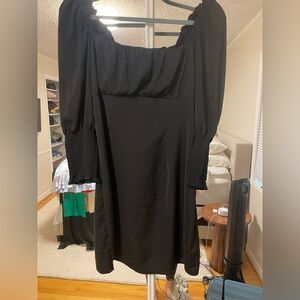 Divided Black Long Sleeve Dress